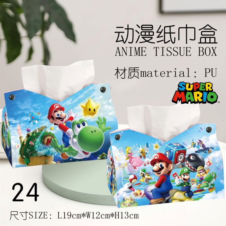 Super Mario Anime peripheral PU tissue box creative storage box 19X12X13cm