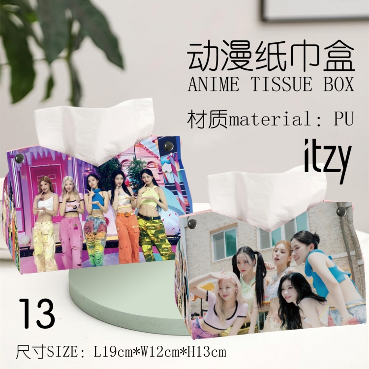 Itzy Anime peripheral PU tissue box creative storage box 19X12X13cm