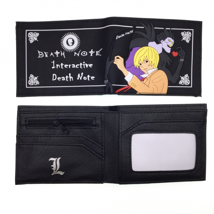 Death note Anime peripheral PVC adhesive surface short style folding wallet