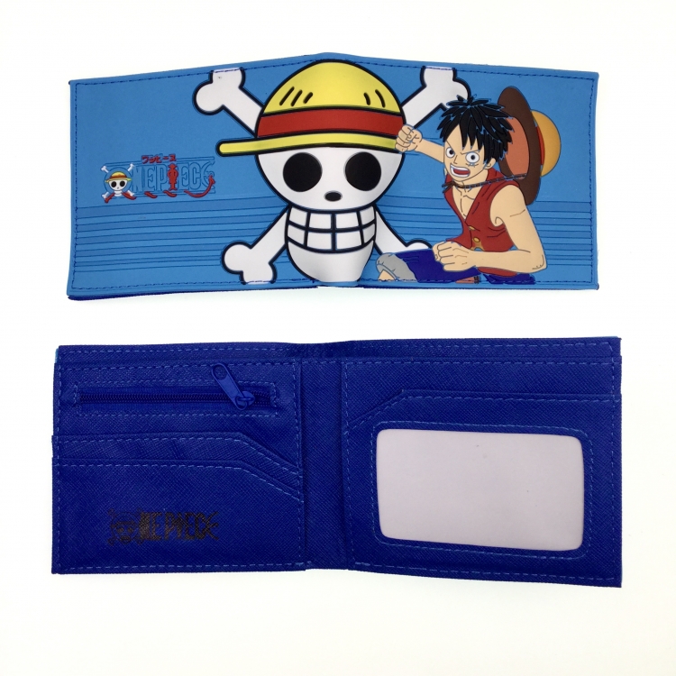 One Piece Anime peripheral PVC adhesive surface short style folding wallet