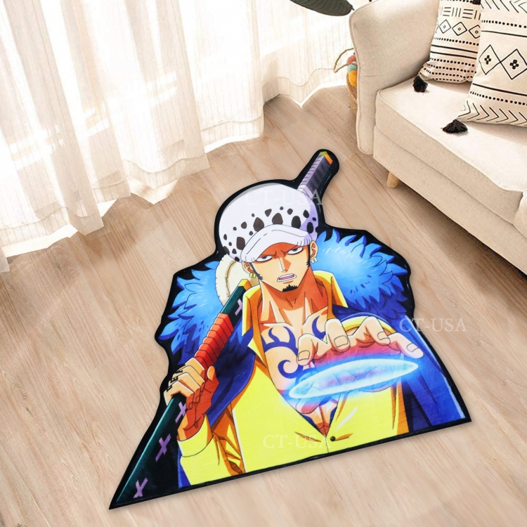 One Piece Anime Surrounding Belgian Velvet Vacuum Irregular Mat Carpet Floor Mat 90x100CM