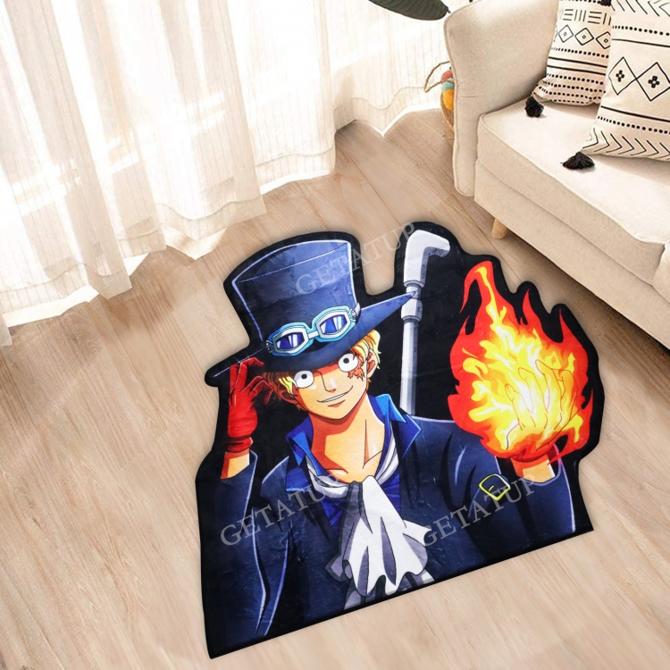 One Piece Anime Surrounding Belgian Velvet Vacuum Irregular Mat Carpet Floor Mat 90x100CM