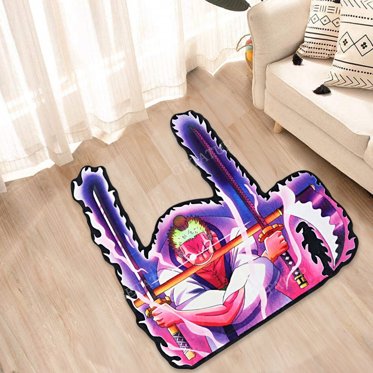 One Piece Anime Surrounding Belgian Velvet Vacuum Irregular Mat Carpet Floor Mat 90x100CM