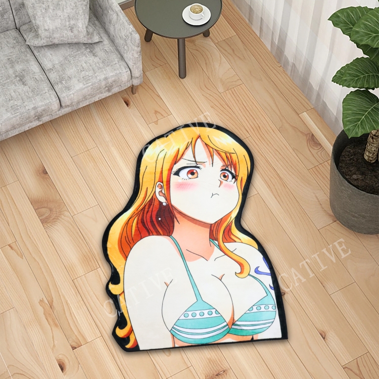 One Piece Anime Surrounding Belgian Velvet Vacuum Irregular Mat Carpet Floor Mat 90x100CM