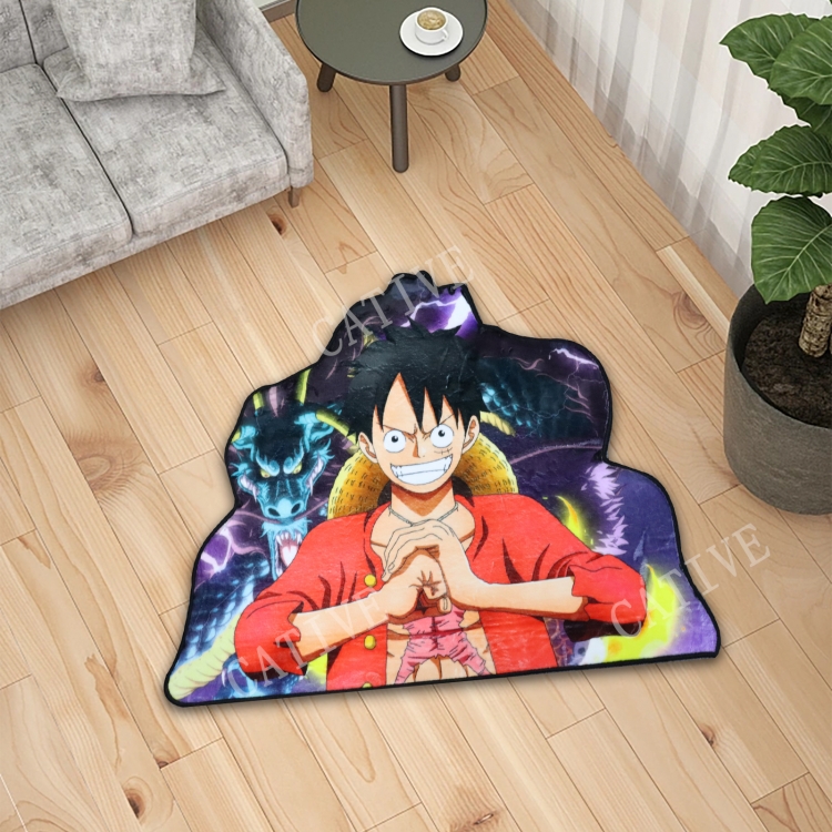 One Piece Anime Surrounding Belgian Velvet Vacuum Irregular Mat Carpet Floor Mat 90x100CM