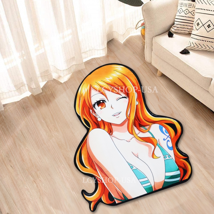 One Piece Anime Surrounding Belgian Velvet Vacuum Irregular Mat Carpet Floor Mat 90x100CM