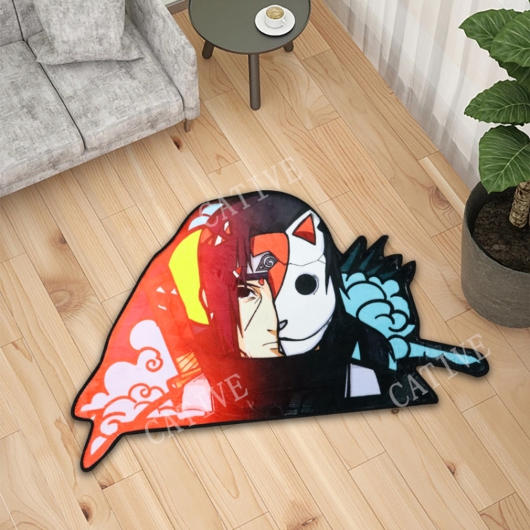 Naruto Anime Surrounding Belgian Velvet Vacuum Irregular Mat Carpet Floor Mat 90x100CM