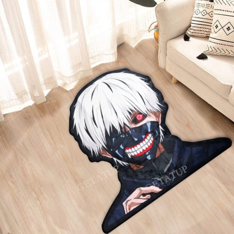 Tokyo Ghoul Anime Surrounding Belgian Velvet Vacuum Irregular Mat Carpet Floor Mat 90x100CM G01-3