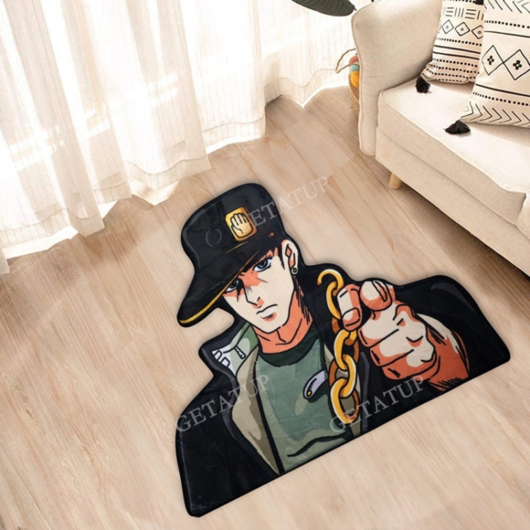 JoJos Bizarre Adventure Anime Surrounding Belgian Velvet Vacuum Irregular Mat Carpet Floor Mat 90x100CM