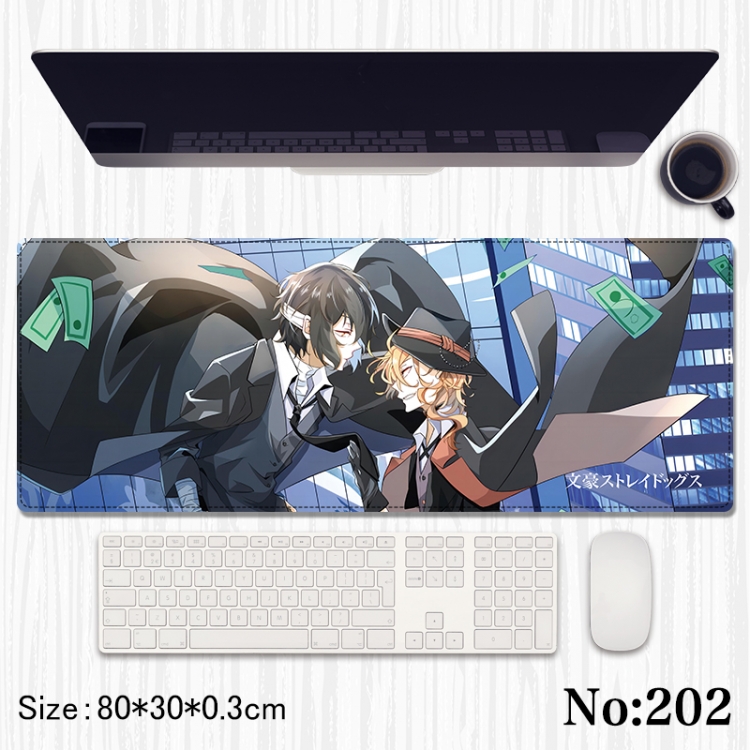 Bungo Stray Dogs Anime peripheral computer mouse pad office desk pad multifunctional pad 80X30X0.3cm