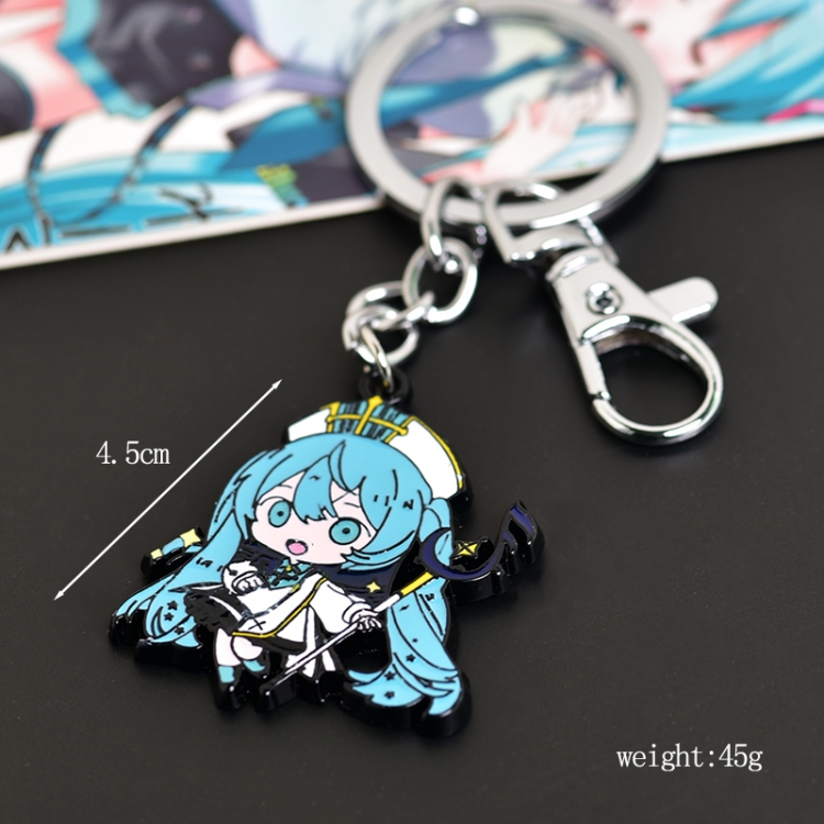  Hatsune Miku Animation peripheral metal keychain pendant price for 5 pcs 