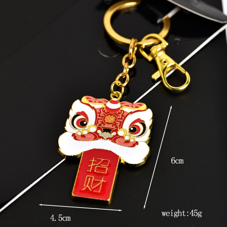 Lion dance Animation peripheral metal keychain pendant price for 5 pcs 