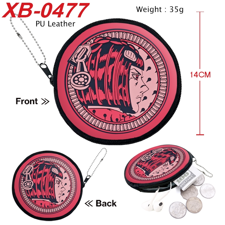 JoJos Bizarre Adventure Anime PU leather material circular zipper zero wallet 14cm