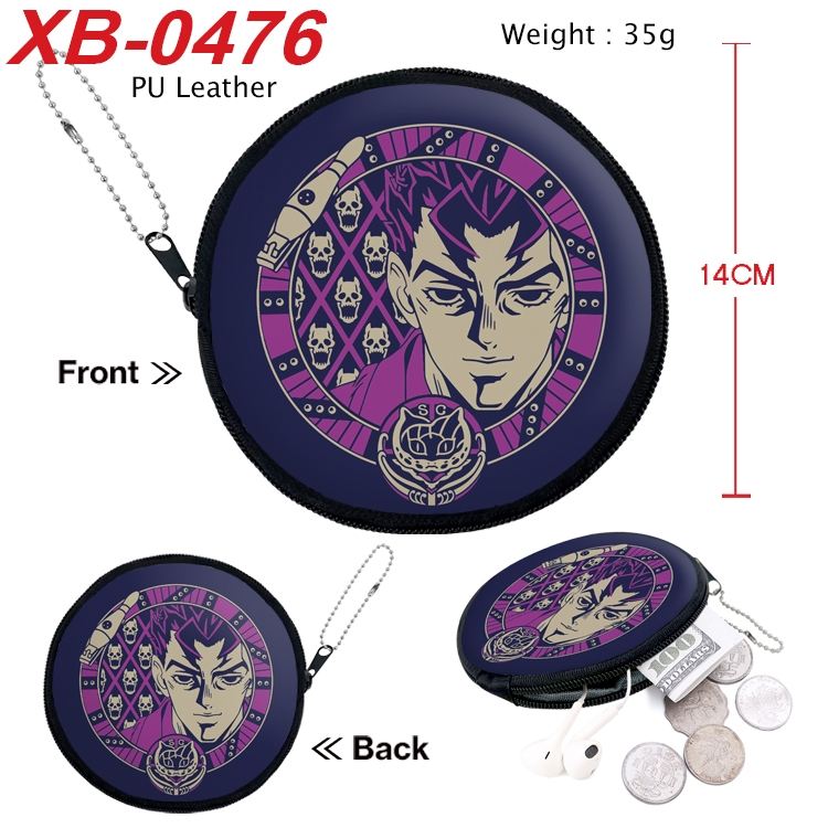 JoJos Bizarre Adventure Anime PU leather material circular zipper zero wallet 14cm