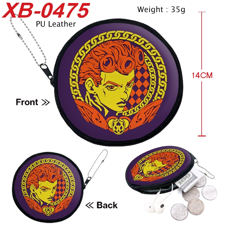 JoJos Bizarre Adventure Anime PU leather material circular zipper zero wallet 14cm