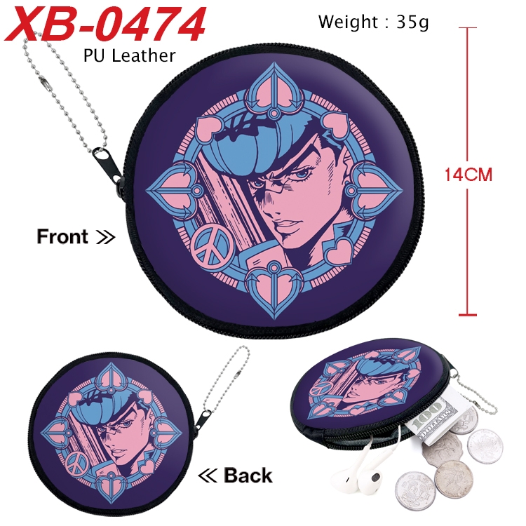 JoJos Bizarre Adventure Anime PU leather material circular zipper zero wallet 14cm