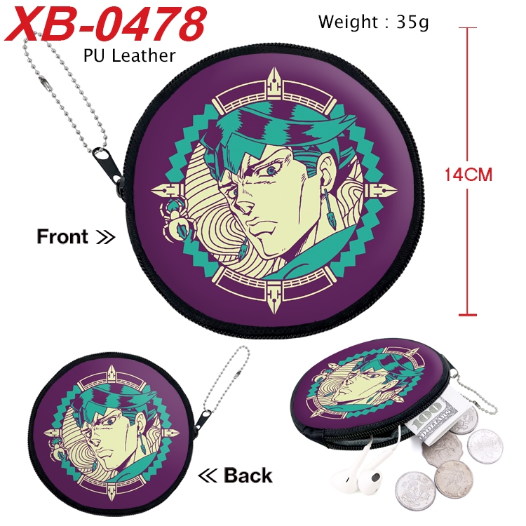 JoJos Bizarre Adventure Anime PU leather material circular zipper zero wallet 14cm