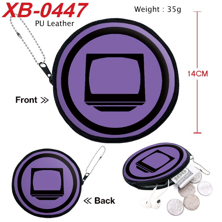 Skibidi Toilet Anime PU leather material circular zipper zero wallet 14cm