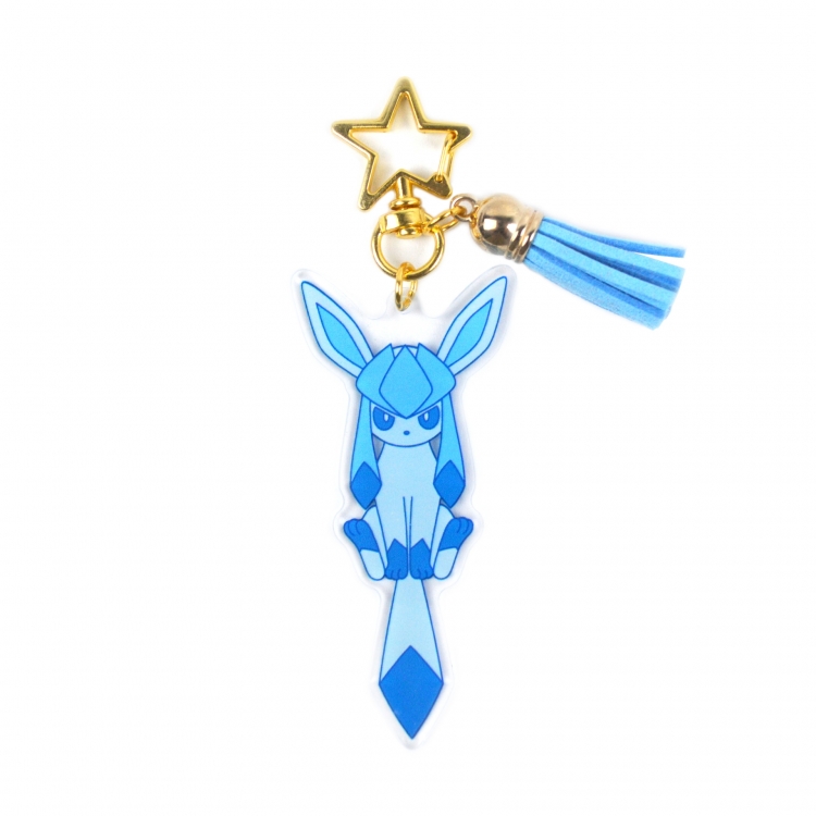 Pokemon Drip glue style tassel keychain acrylic pendant 8CM price for 5 pcs