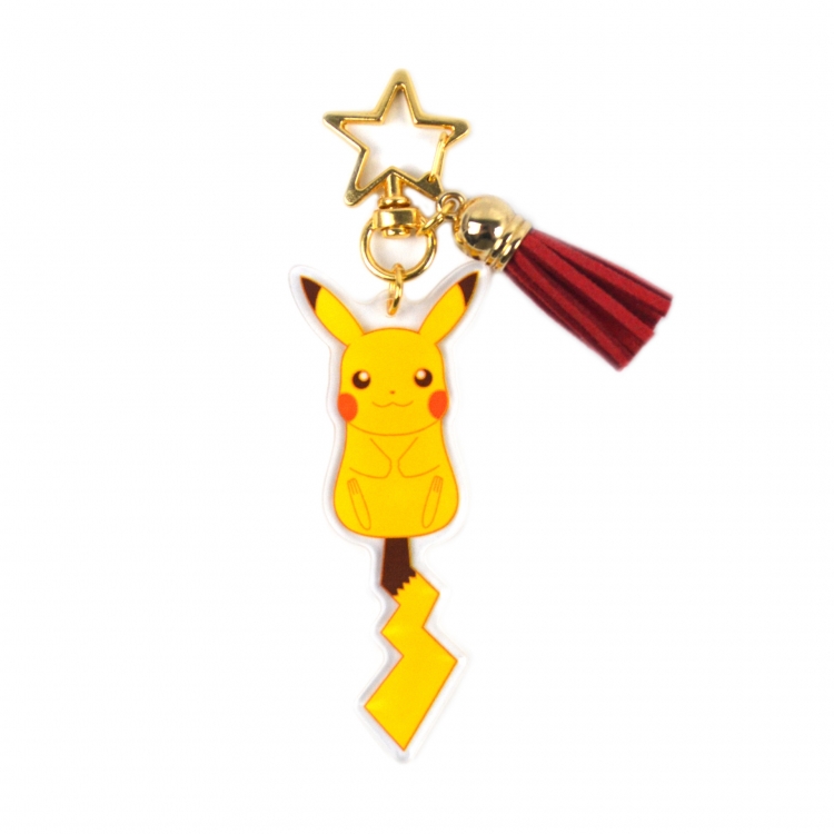 Pokemon Drip glue style tassel keychain acrylic pendant 8CM price for 5 pcs