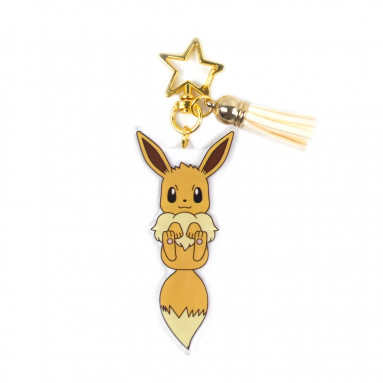 Pokemon Drip glue style tassel keychain acrylic pendant 8CM price for 5 pcs