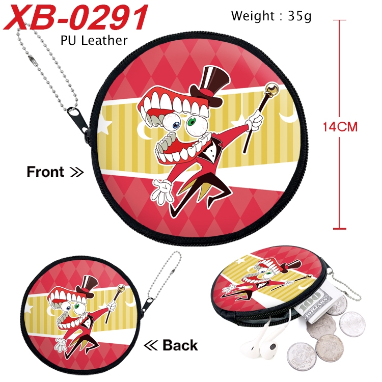 The Amazing Digital Circus Anime PU leather material circular zipper zero wallet 14cm