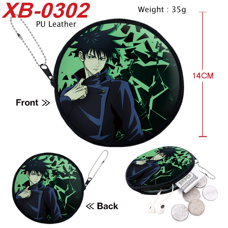 Jujutsu Kaisen Anime PU leather material circular zipper zero wallet 14cm