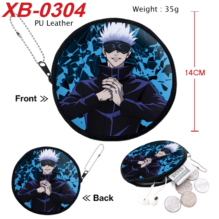 Jujutsu Kaisen Anime PU leather material circular zipper zero wallet 14cm