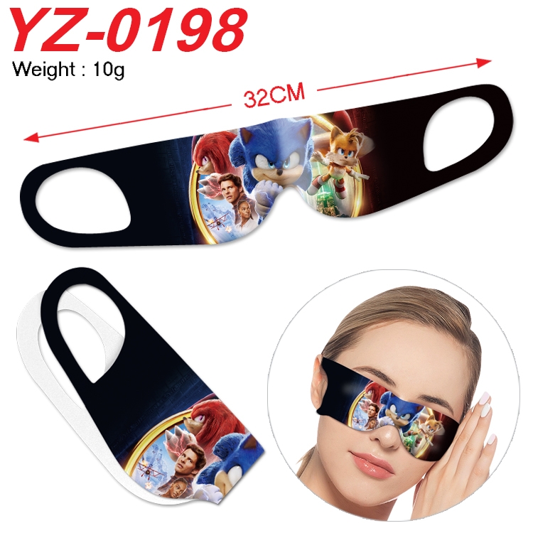 Sonic The Hedgehog Anime digital printed eye mask eye patch 32cm price for 5 pcs