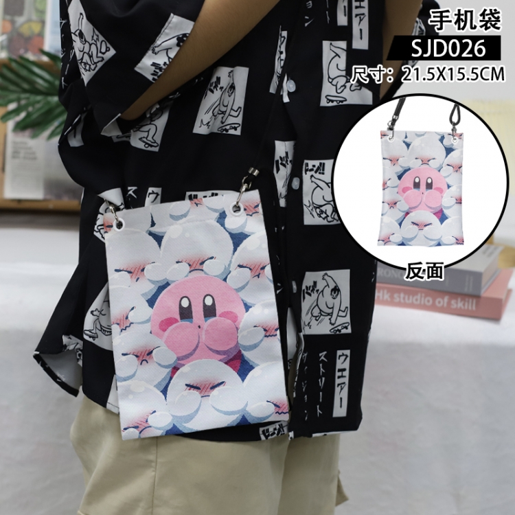 Kirby Anime mobile phone bag diagonal cross bag 21.5x15.5cm