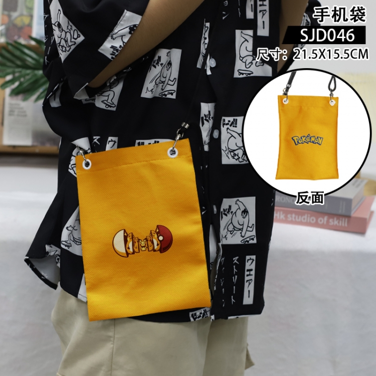 Pokemon Anime mobile phone bag diagonal cross bag 21.5x15.5cm