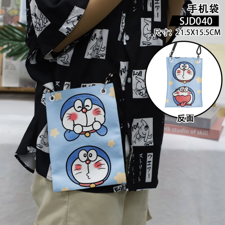 Doraemon Anime mobile phone bag diagonal cross bag 21.5x15.5cm