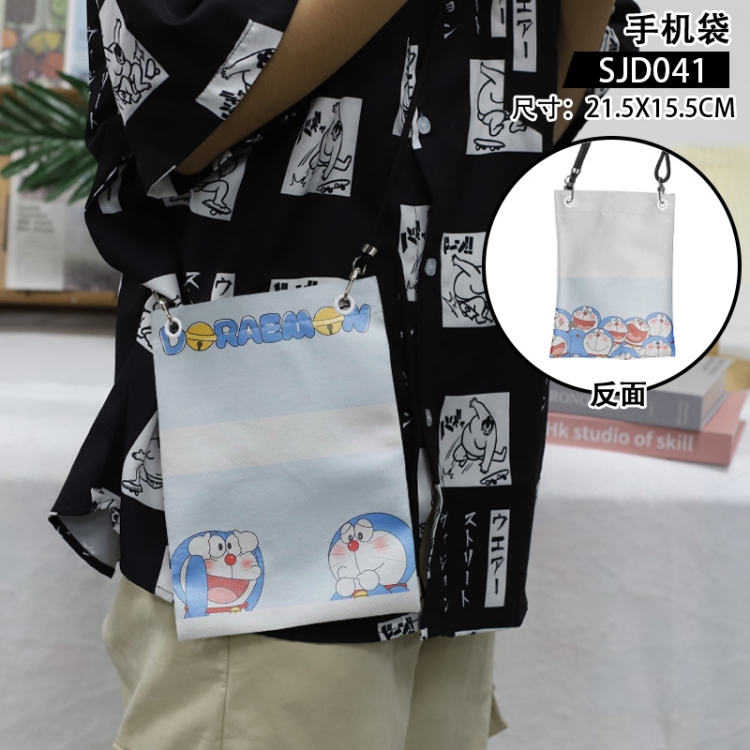 Doraemon Anime mobile phone bag diagonal cross bag 21.5x15.5cm