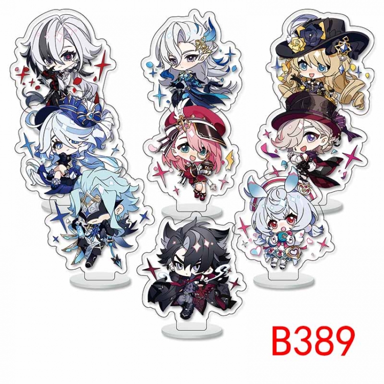 Genshin Impact Anime Character acrylic Small Standing Plates  Keychain 6cm a set of 9