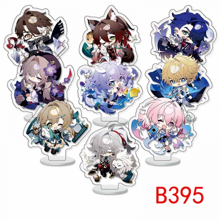 Honkai: Star Rail Anime Character acrylic Small Standing Plates  Keychain 6cm a set of 9