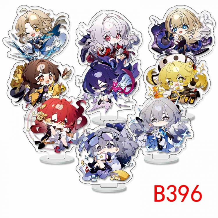 Honkai: Star Rail Anime Character acrylic Small Standing Plates  Keychain 6cm a set of 9