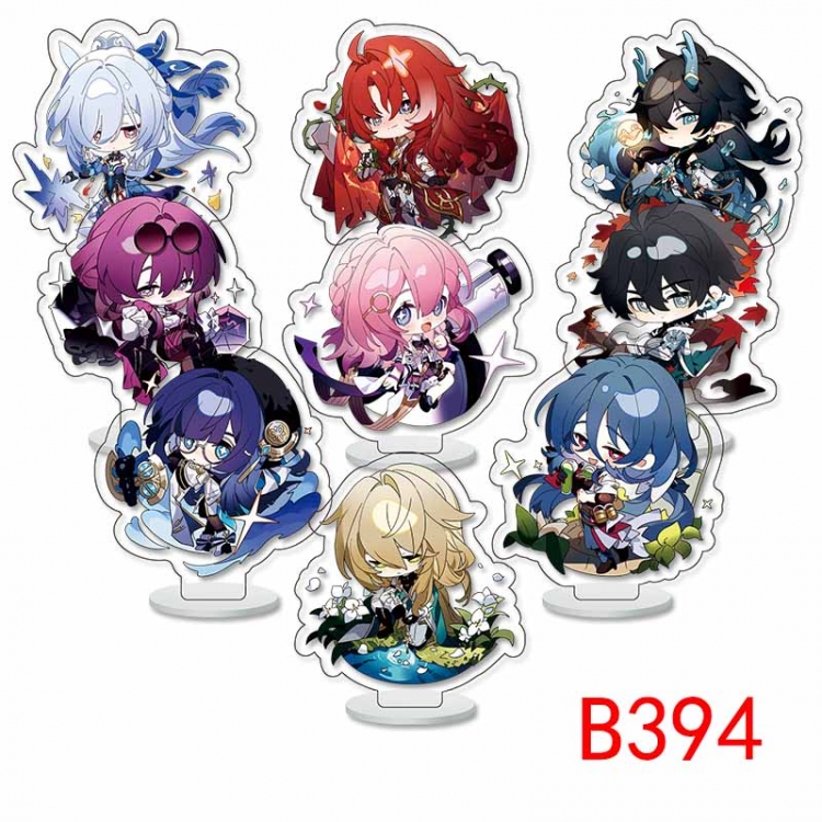 Honkai: Star Rail Anime Character acrylic Small Standing Plates  Keychain 6cm a set of 9