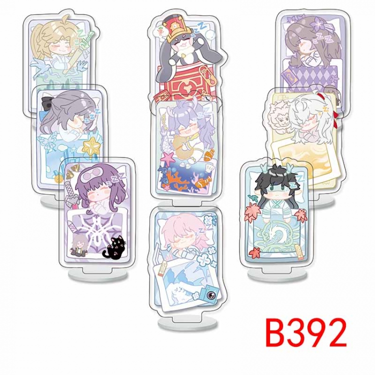 Honkai: Star Rail Anime Character acrylic Small Standing Plates  Keychain 6cm a set of 9