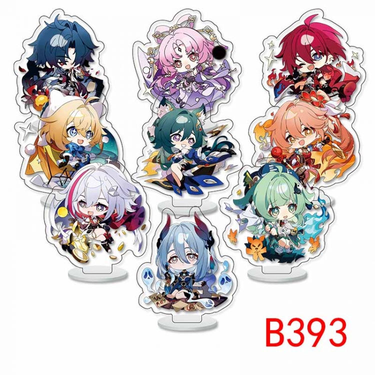 Honkai: Star Rail Anime Character acrylic Small Standing Plates  Keychain 6cm a set of 9