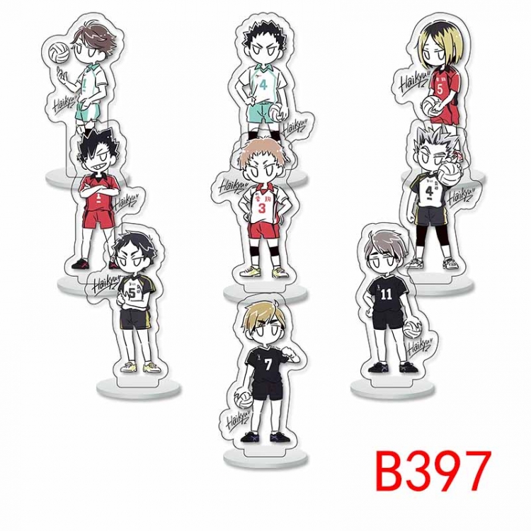 Haikyuu!! Anime Character acrylic Small Standing Plates  Keychain 6cm a set of 9