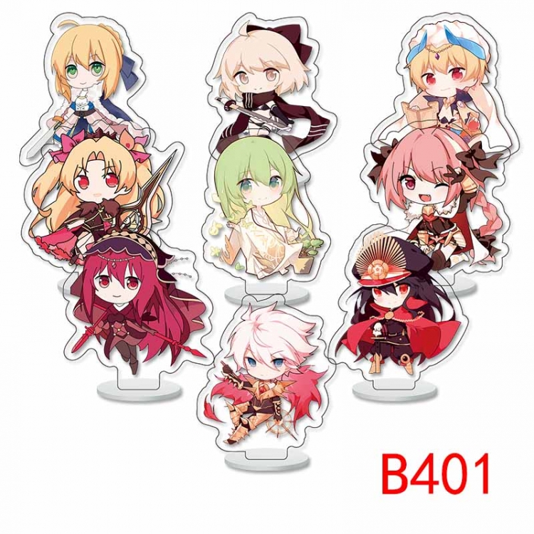 Fate stay night Anime Character acrylic Small Standing Plates  Keychain 6cm a set of 9