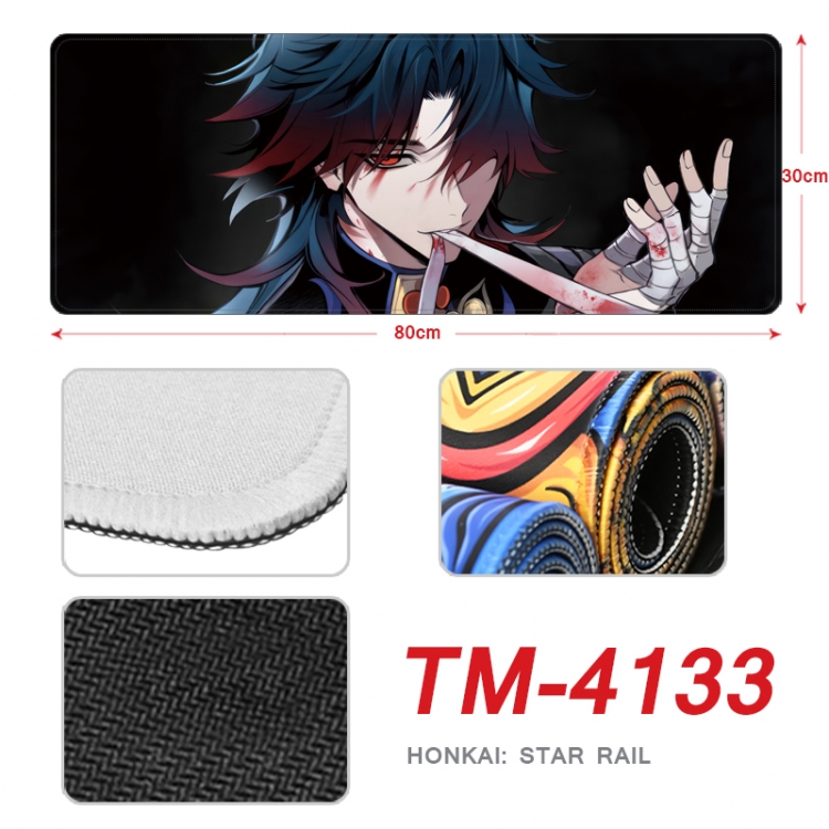 Honkai: Star Rail Anime peripheral new lock edge mouse pad 80X30cm  