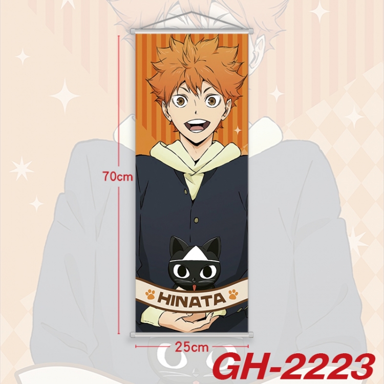 Haikyuu!! Plastic Rod Cloth Small Hanging Canvas Painting Wall Scroll 25x70cm price for 5 pcs