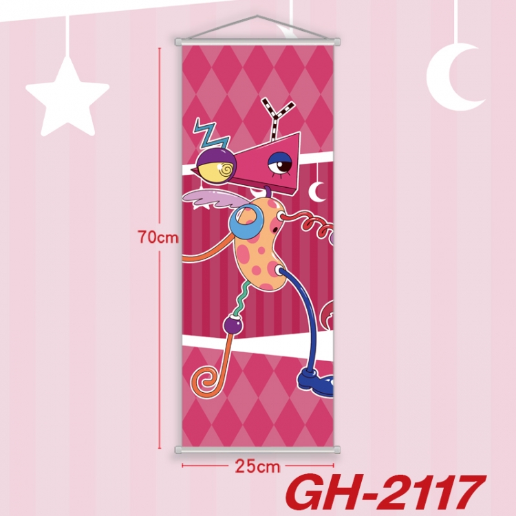 The Amazing Digital Circus Plastic Rod Cloth Small Hanging Canvas Painting Wall Scroll 25x70cm price for 5 pcs