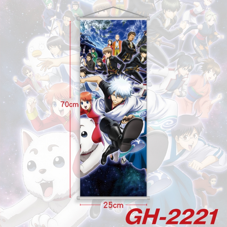 Gintama Plastic Rod Cloth Small Hanging Canvas Painting Wall Scroll 25x70cm price for 5 pcs