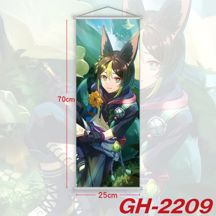 Genshin Impact Plastic Rod Cloth Small Hanging Canvas Painting Wall Scroll 25x70cm price for 5 pcs