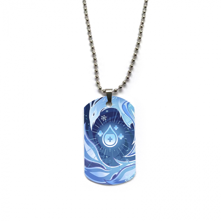 Genshin Impact Anime double-sided full color printed military brand necklace price for 5 pcs