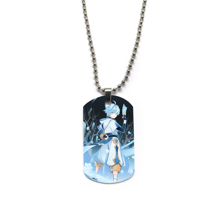 Genshin Impact Anime double-sided full color printed military brand necklace price for 5 pcs