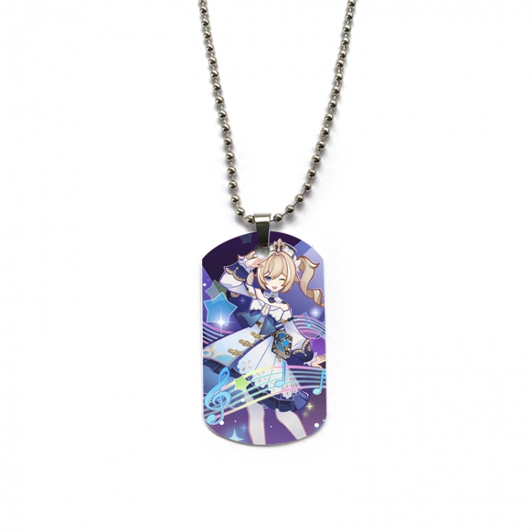 Genshin Impact Anime double-sided full color printed military brand necklace price for 5 pcs