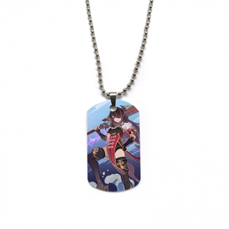 Genshin Impact Anime double-sided full color printed military brand necklace price for 5 pcs